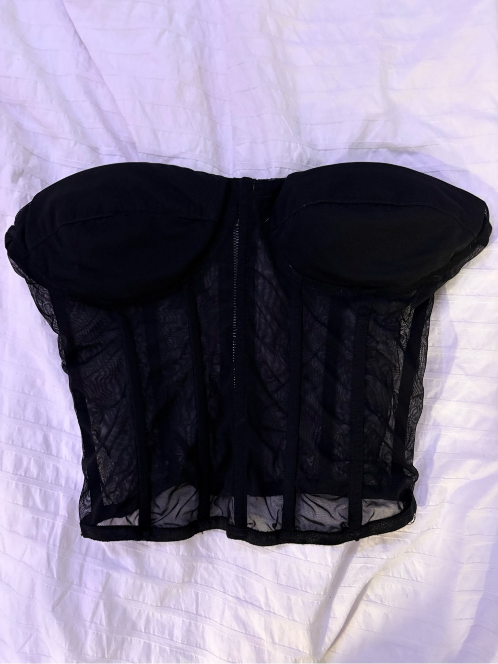 Black Strapless Bustier Corset Top - Women Intimates